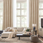 NICETOWN Beige Velvet Curtains 144" Length - Image 9