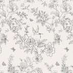 Froluya Black and Cream White Floral Wallpaper Peel and Stick Wallpaper by Froluya