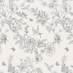 Froluya Black and Cream White Floral Wallpaper Peel and Stick Wallpaper by Froluya