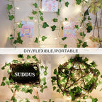 suddus Vine with Fairy Lights Plug in, 33ft 100 LED Ivy String Lights - Image 3