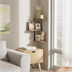 Love-KANKEI Corner Shelf Wall Mount of 3 Tier Rustic Wood Floating Shelves - Image 6