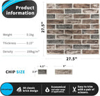 Art3d 20-Pack105 Sq.Ft Faux Brick 3D Wall Panels Peel and Stick in Gray Brown - Image 6