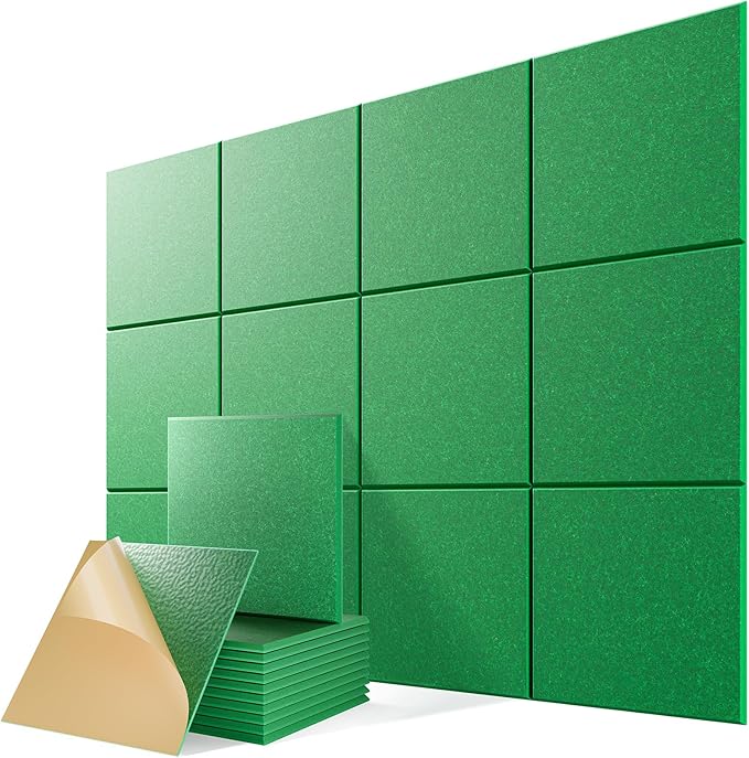 12 Pack Self-Adhesive Acoustic Panels, Soundproof Wall Panels by Lebenforce