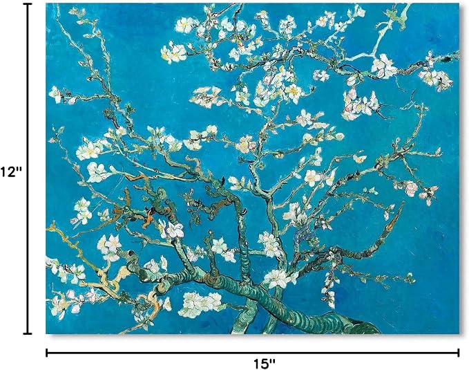 Van Gogh Canvas Wall Art: Almond Blossom Oil Painting Flower Picture - Image 7