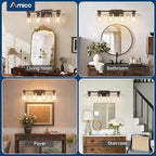 Amico Farmhouse Bathroom Vanity Light Fixtures, Rustic 4-Light Industrial - Image 9