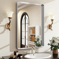 Easly Silver Bathroom Mirror for Wall, 36x24 Inch Rectangular Aluminum Alloy by EASLY