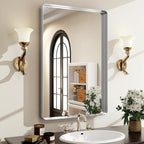 Easly Silver Bathroom Mirror for Wall, 36x24 Inch Rectangular Aluminum Alloy by EASLY