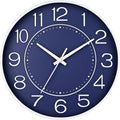HZDHCLH Modern Wall Clocks Battery Operated, 10 inch Navy Blue Clock by HZDHCLH