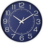 HZDHCLH Modern Wall Clocks Battery Operated, 10 inch Navy Blue Clock by HZDHCLH