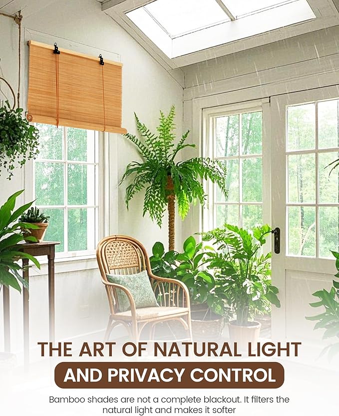 48" Wx72 H Bamboo Blinds Roller Shades - Image 7