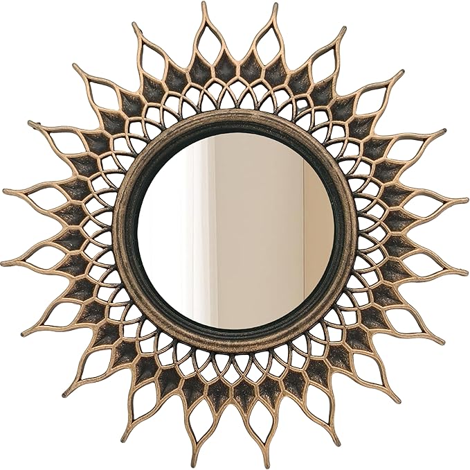Retro Gold Mirrors for Wall Pack of 3. Round Mirrors. Decorative Mirrors.Small - Image 5