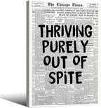 Black And White Newspaper Poster Fashion Fun Motivational Quote Wall Art by Unknown
