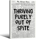 Black And White Newspaper Poster Fashion Fun Motivational Quote Wall Art by Unknown