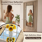 Antok 58"x20" Over the Door Mirror, Full Length Mirror Door Hanging - Image 4