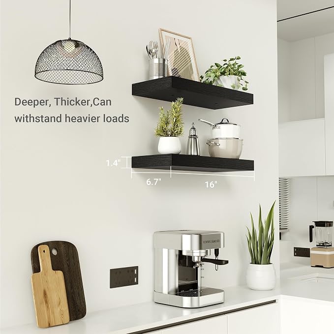 Vivelove Black Bathroom Shelves Over Toilet, Wall Shelf - Image 3