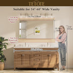 TETOTE 55 x 30 Inch Bathroom Mirror, Brushed Gold Metal Framed Wall Mounted - Image 8