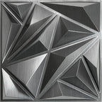 STICKGOO Brushed Silver 3D Wall Panels by STICKGOO