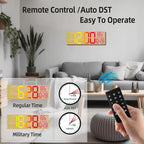 HAITANG 16.2" Large Digital Clock， 8 Colors Decorative Wood Wall Clock - Image 3