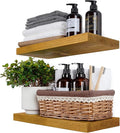 BGMG Wood Floating Shelves for Wall 16 inch Set of 2, Rustic Wooden Wall Mount by BGMG