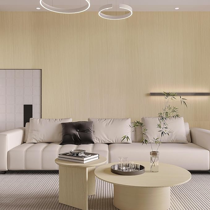 BOMENG Large White Oak Wood Wallpaper Light Oak Contact Paper Peel and Stick - Image 3