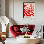 Medpol Retro Red Abstract Eye Canvas Wall Art Vintage Hippie Trippy Poster - Image 3