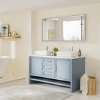 48x24 Beveled Silver Bathroom Vanity Mirror, Shatterproof Large Rectangle Metal - Image 6