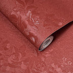 Dark Red Peel and Stick Wallpaper Textured Embossed Floral Contact Paper Peel by VisitTheLativo