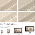CUCRAF Light Beige Blackout Curtains 72 inch Length 2 Panels Set, Rod Pocket - Image 4