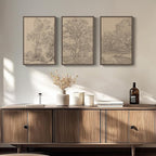 Framed Vintage Tree Sketch Set of 3 Wall Art - Image 3