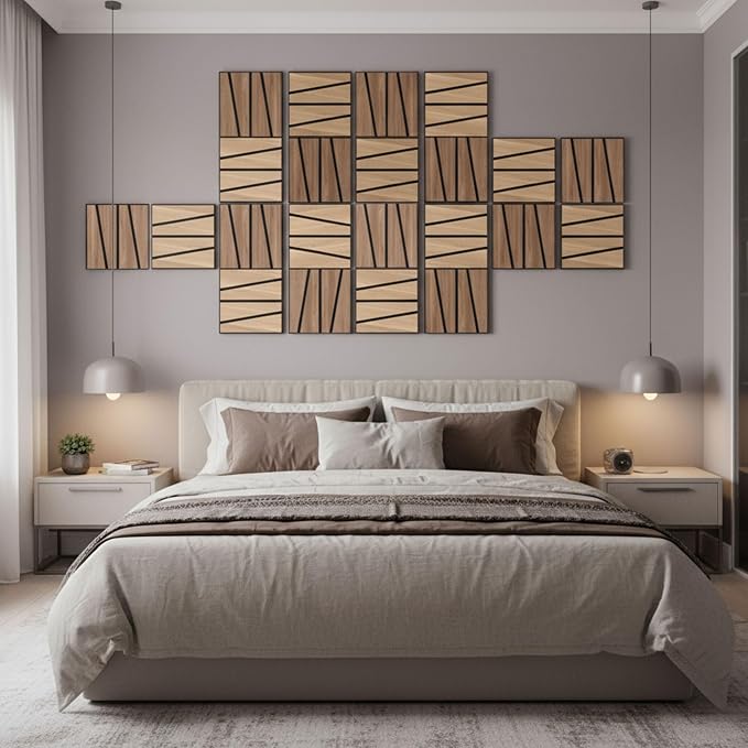 WoveN SounD Artisan Acoustic Wall Panels, 16 Pack 12x12 Inch, PVC Wood Grain - Image 8