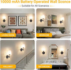 Vimhou Peel and Stick Wall Sconces, Stick On Wall Sconce Set of 2, Battery - Image 8