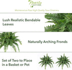 Nearly Natural 40in Hanging Artificial Boston Fern Plant Set of 2 - Image 5