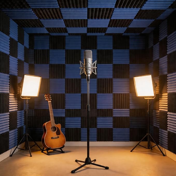 96 Pack Blue/black Absorb the echo Acoustic Foam Panel Wedge Studio - Image 5