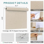 VEELIKE Beige Grasscloth Peel and Stick Wallpaper Textured Grass Woven - Image 9