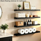 ROGMARS Black Floating Shelves for Wall 36 inch, Rustic Solid Wood Farmhouse - Image 5