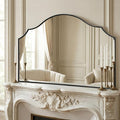 Besdomus Large Scalloped Black Mirror: 47"x31" Modern Minimalist Wood Frame by Besdomus