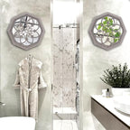 ZOLAPI 2 PCS Octagon Wall-Mounted Mirrors, Vintage Farmhouse Mirror - Image 2