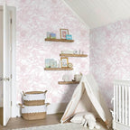 Ismoon Large Floral Peel and Stick Wallpaper Boho White/Pink Contact Paper - Image 8