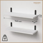 RICHER HOUSE Floating Wall Shelves, Rustic Wood Bathroom Shelves Set of 2 - Image 3