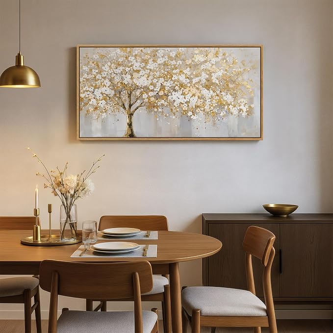 Large Framed Gold Tree Wall Art - Image 9