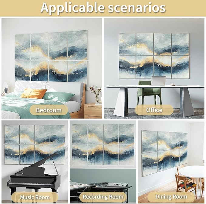 Art3d Soundproof Wall Panels 48"x32", Sound Absorbing Decorative Wall Panels - Image 2
