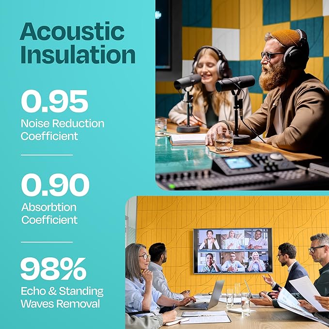 Acoustic Panels 12-Pack Soundproof Wall Panels 12"x12"x0.4" Decorative Sound - Image 3