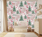 XMPMBM-Christmas Day Cartoon Pine Forest Nursery Room Fabric Wallpaper Kids - Image 2