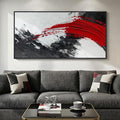 Extra Large Framed Red Black and White Abstract Wall Art by Cuspin
