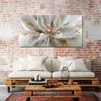 Flower Wall Art Vintage White Floral Canvas Pictures Abstract Blooming Flower - Image 2