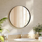 24 inch Round Bathroom Mirror, Wall Mounted Circle Mirror by Unknown