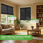 Bamboo Blinds, Custom Sizes Roller Shades - Image 3