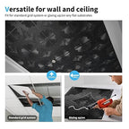 Art3d Drop Ceiling Tiles 24x24 in Black, 3D Wainscoting Panels Glue Up 2x2 - Image 8
