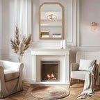 WallBeyond Wood Frame Wall Mirror Rounded Corner Arch Rectangle Mirror - Image 6