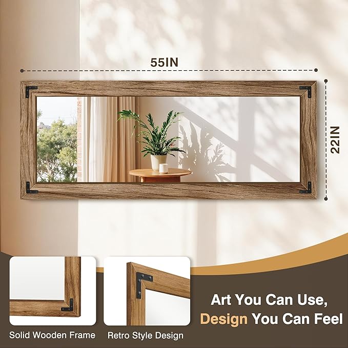 FICTOR Wooden Full Length Mirror, - Image 2